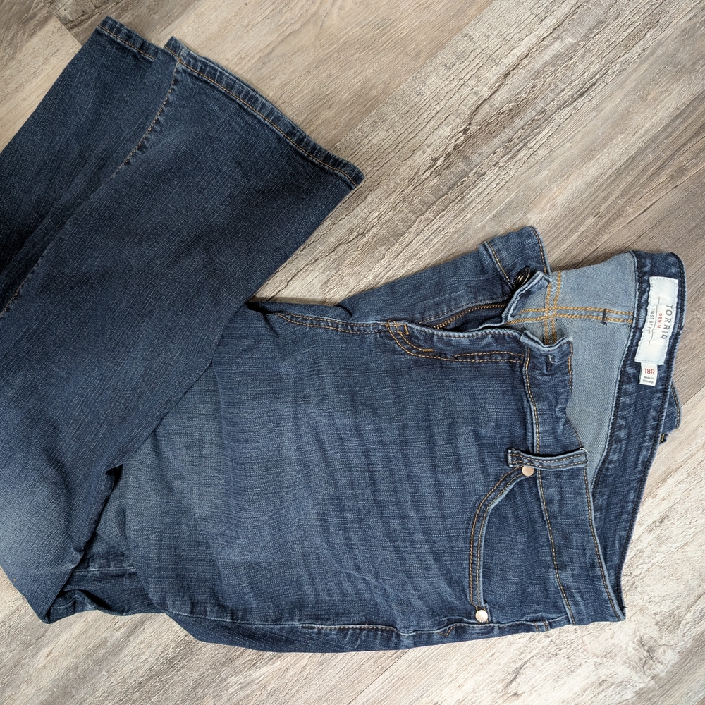 Torrid Dark Blue Flare Jeans